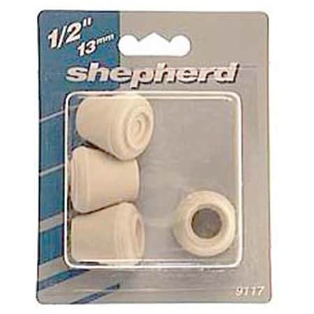 Shepherd Hardware 4 Count .88 in. White Rubber Leg Tips SH310358